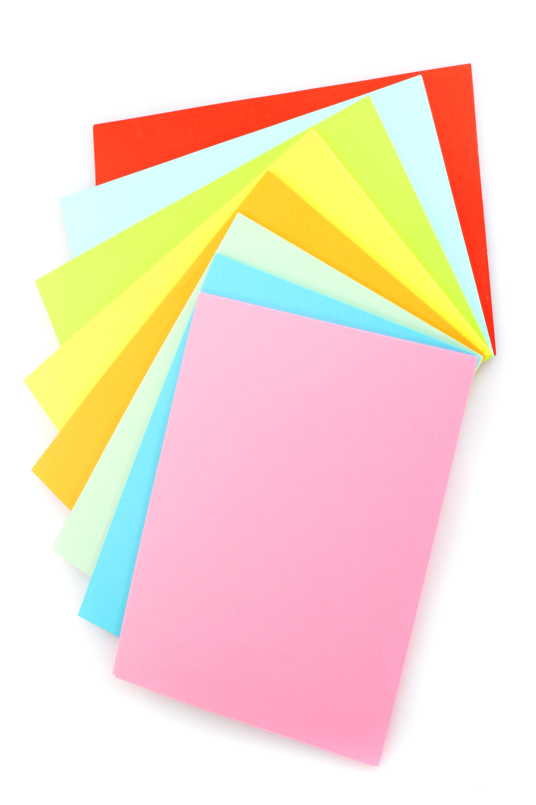 Bright,Colorful,Paper,Isolated,On,White