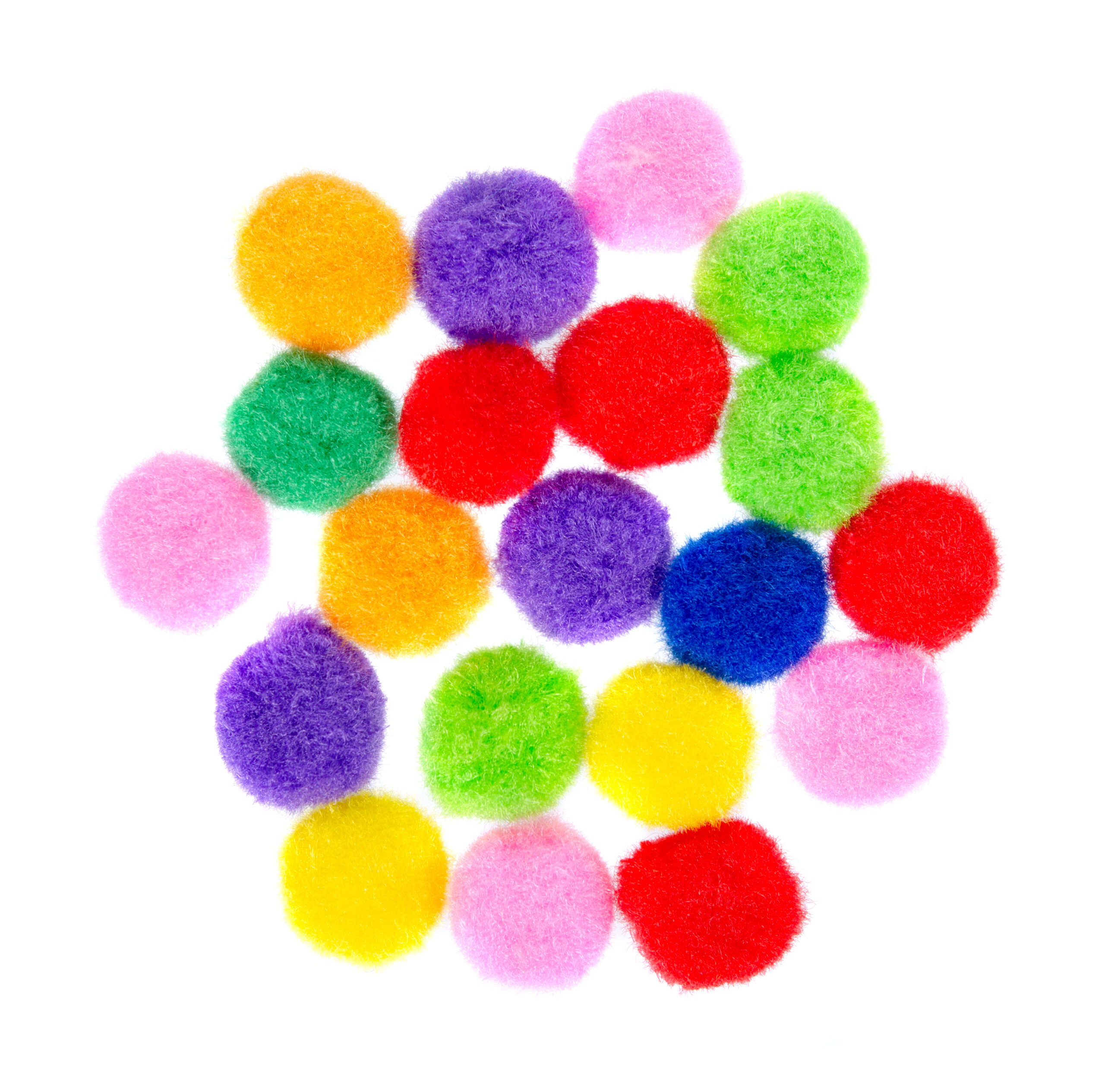 Colored,Pom,Pom,,Party,And,Sewing,Decoration.,Isolated,On,White