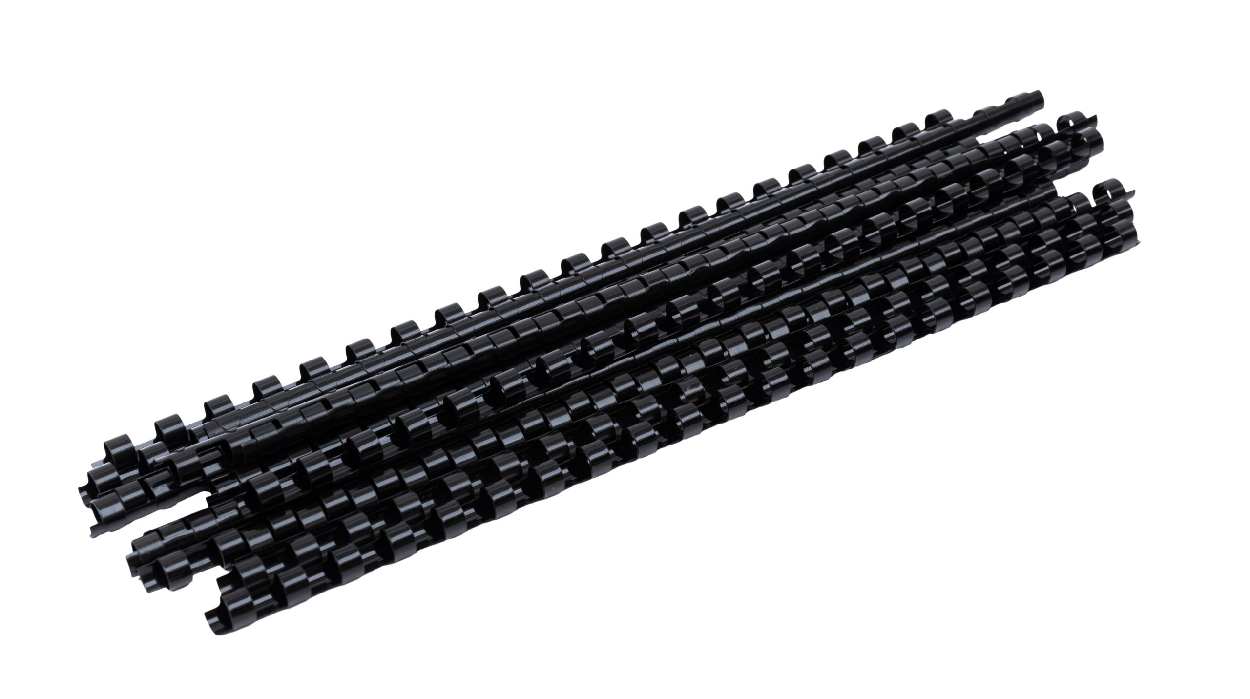 black plastic book binding isolated on white background with clipping path